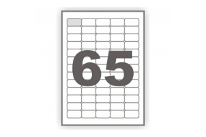 Этикетка А4 38x21,2 (65 шт. на листе) закругленные углы