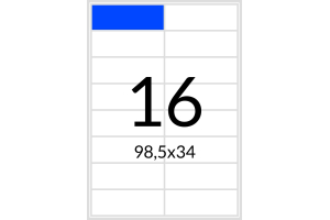 Этикетка А4 98,5х34 (16 шт. на листе)