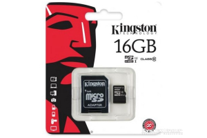 Карта памяти MicroSDHC 16GB Class 10 + SD-adapter.